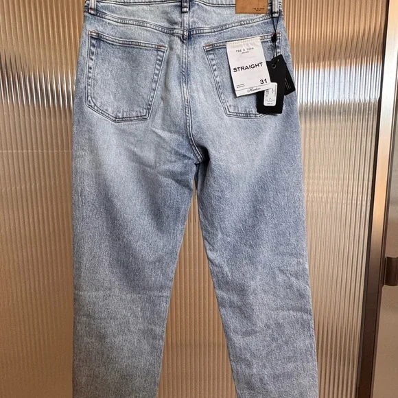 rag & bone Harlow Straight Leg Jeans in Light Blue Wash